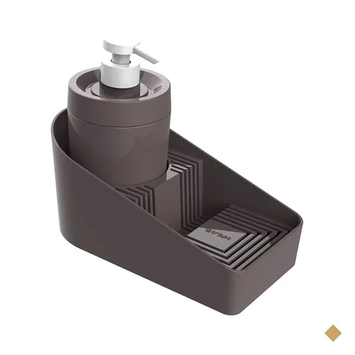 Dispenser Porta Detergente com Suporte para Sabão e Esponja Cinza Flat Crippa…