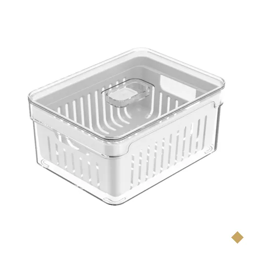 Organizador De Geladeira Com Cesto Escorredor 2,2L Organizador Clear Fresh Para…