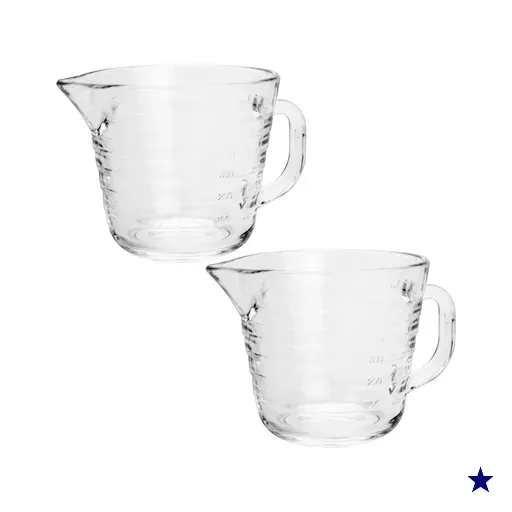 2 Jarras Medidoras de Vidro 700ml cada Lyor Copos Medida Receita Com Alça Bico