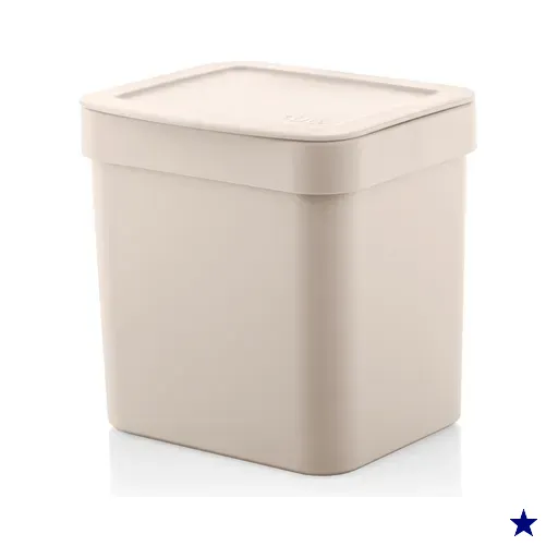 Lixeira 2,5l Trium Ou Compacta Tampa Cozinha Bancada Casa Bege