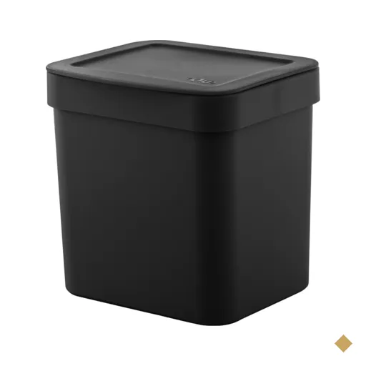 Lixeira 2,5l Trium Ou Compacta Tampa Cozinha Bancada Casa Preto
