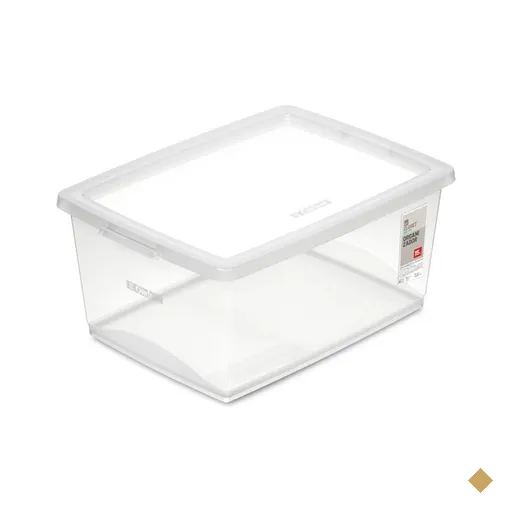 Caixa Organizadora de Plástico Retangular 15 Litros com Tampa My Closet Ordene…