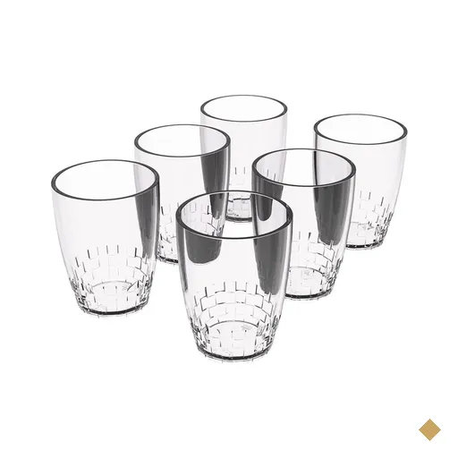 Conjunto 6 Copos Transparente 300ml Plástico Trama Crippa Água Suco…