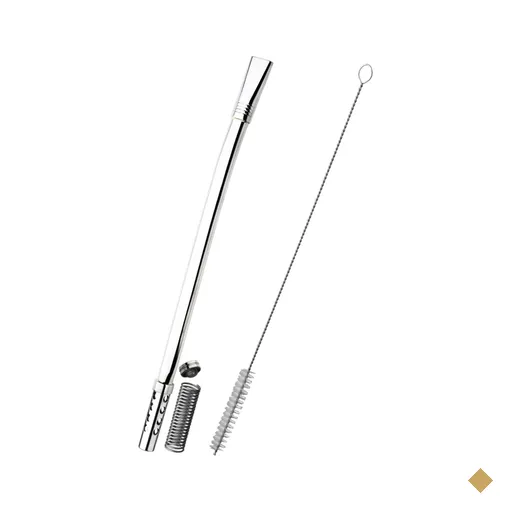Bomba Inox Desmontável Chata Lisa Chupeta Dupla Bojo Mola De 8mmx22Cm