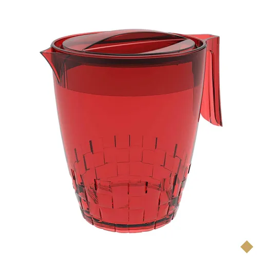 Jarra com Tampa 3L Trama Crippa de Plástico Água Suco Bebidas Vermelho…