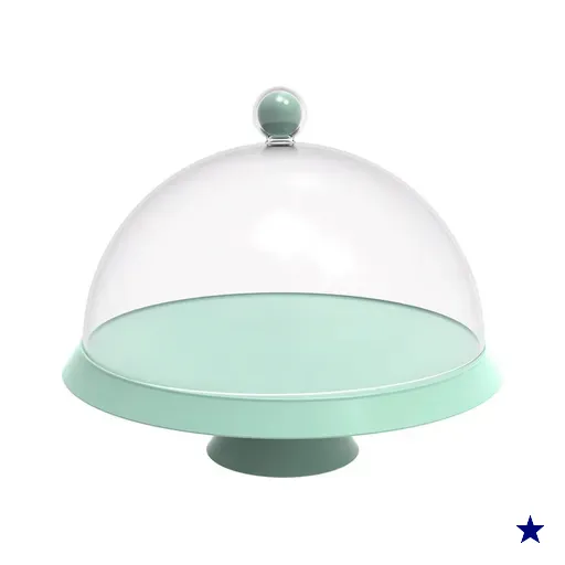 Porta Bolo 25cm Verde Menta com Cúpula e Pé Bubble  Crippa Tortas Doces…