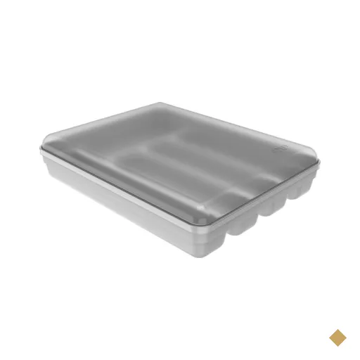 Separador Porta Talheres com Tampa Organizador de Gaveta Multiuso Logic Branco