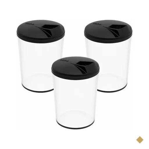 Kit 3 Farinheiras 400ml Transparente Tampa Plástica Crippa