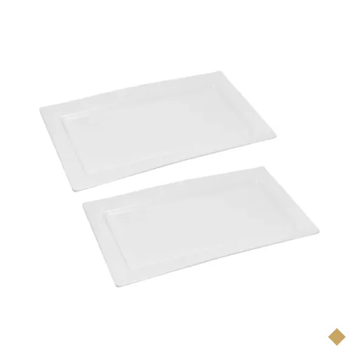 Kit 2 Travessas 35x20cm Wolff Melamina Branca Cozinha Bandeja Rasa Servir Sushi…