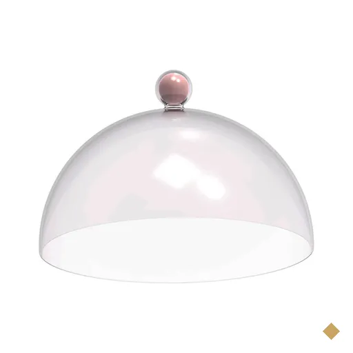 Cúpula de Plástico 30cm para Bolos Tortas Doces Pratos Bubble Crippa Rosa…