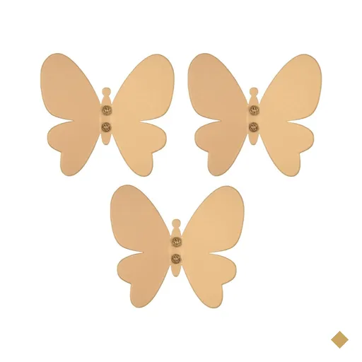 Kit 3 Cabideiros Borboleta Dourada Ganchos de Parede Decorar Organizar…
