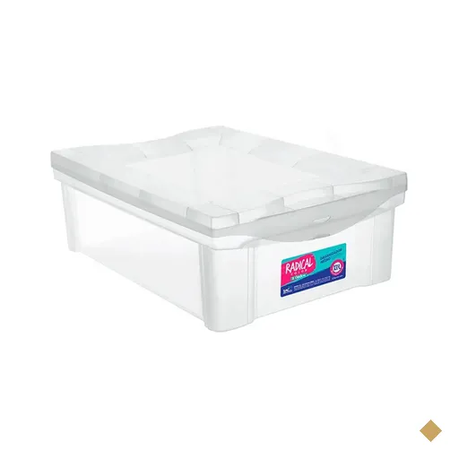 Caixa Organizadora Plástica Transparente 13,5L Ordene com Tampa Radical Color…