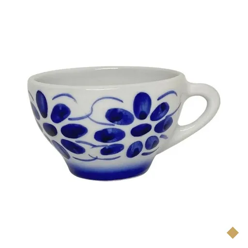 Xicara de Porcelana para chá, Pintada a Mão - Colonial 120ml
