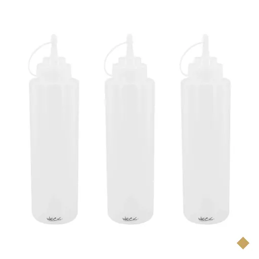 Kit 3 Bisnaga Flexível Transparente 800ml Bartender Licor Leite Condensado…