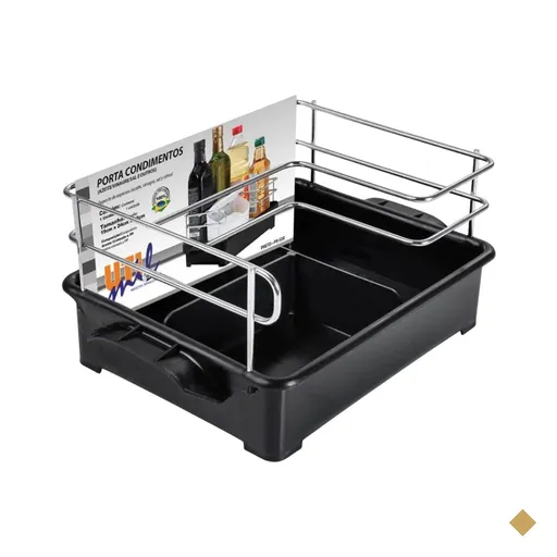 Suporte Porta Condimentos Temperos Azeite Vinagre Sal Preto Organizador Cozinha…