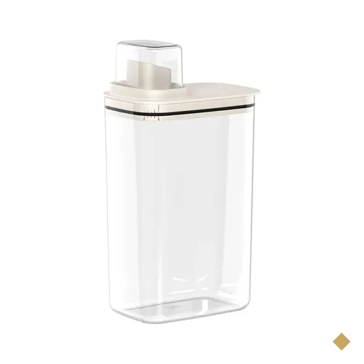 Dispenser para Sabão Líquido Amaciante 2,3L Flow Bege com Tampa Medidora Ou