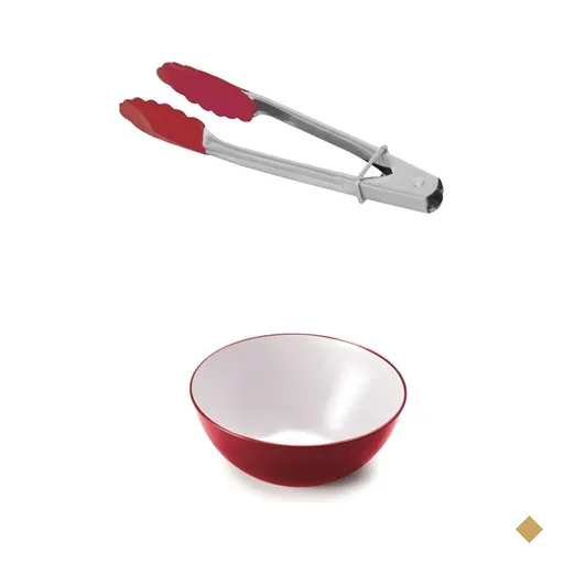 Saladeira de 1.8 litros com pegador vermelhos