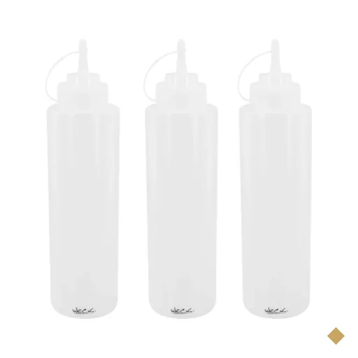 Kit 3 Bisnagas Plásticas 1L Flexíveis Weck para Molhos Caldas Maionese…