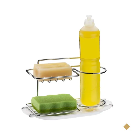 Suporte Para Detergente Esponja Sabão Cromado Pia Cozinha
