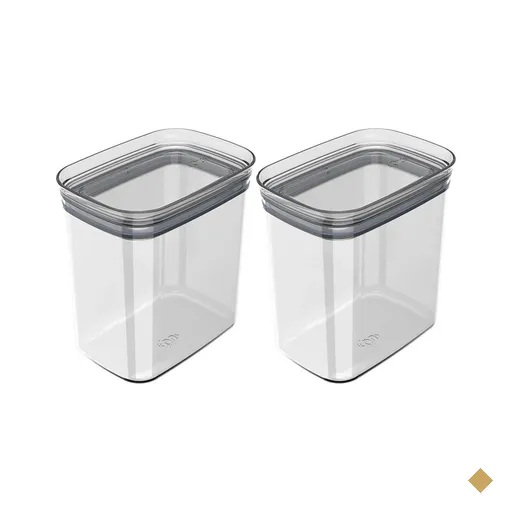 Kit 2 Potes Herméticos 1,5L Porta Mantimentos Plástico Ou Transparente