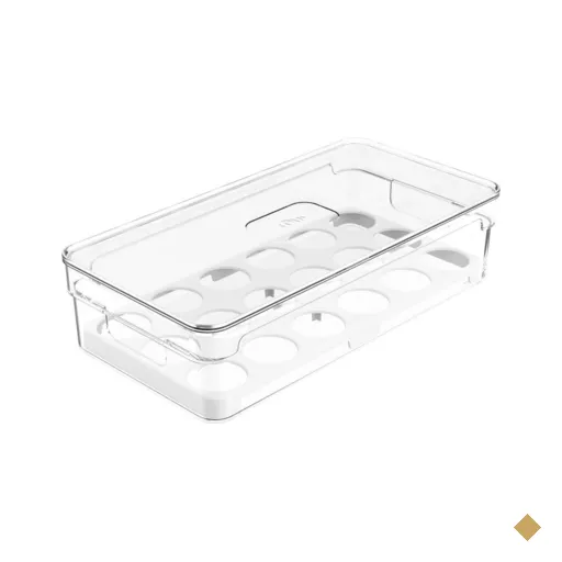 Organizador De Ovos Para Geladeira Empilhável Com Tampa Porta Ovos 18 UN…