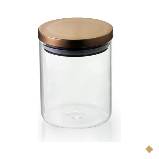 Pote Hermetico vidro borosilicato tampa bronze cobre 750M L