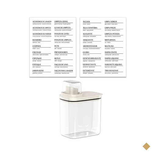 Kit Flow Dispenser para Amaciante Sabão Líquido 1,5L e Eiquetas…