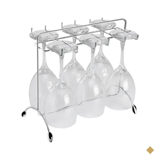 Suporte para Taças de Vinho Cromado Utimil Organizador Aramado Mesa Bancada