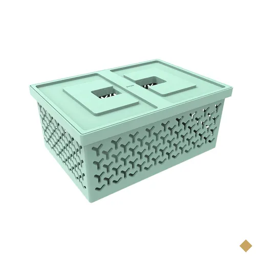Caixa Organizadora com Tampa Verde Menta Cesto Médio Crippa Brinquedos Closet…