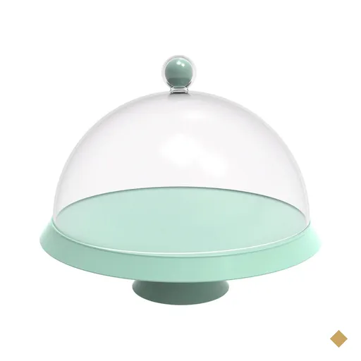 Porta Bolo com Cúpula e Pé 30cm Verde Menta Bubble Crippa Boleira Tortas Doces