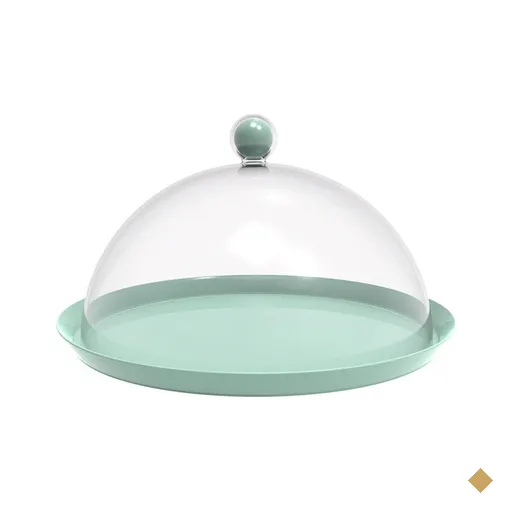 Porta Bolo Torta 30cm Verde Menta Bubble com Cúpula Crippa Boleira Doces…