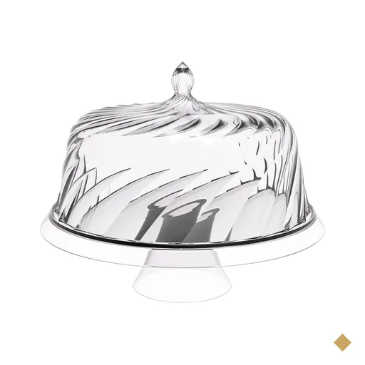Boleira Porta Bolo com Cúpula e Pé 25cm Transparente Glassy Crippa Doces…