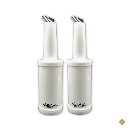 Kit 2 Garrafas Plásticas Store'n Pour 1L Branca Licores Xarope Bar Restaurante