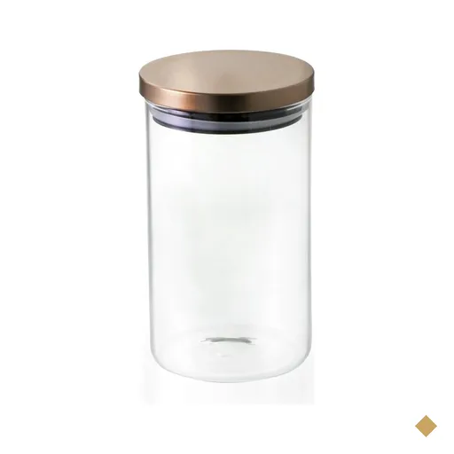 Pote Hermetico de vidro borosilicato tampa bronze cobre 1 L