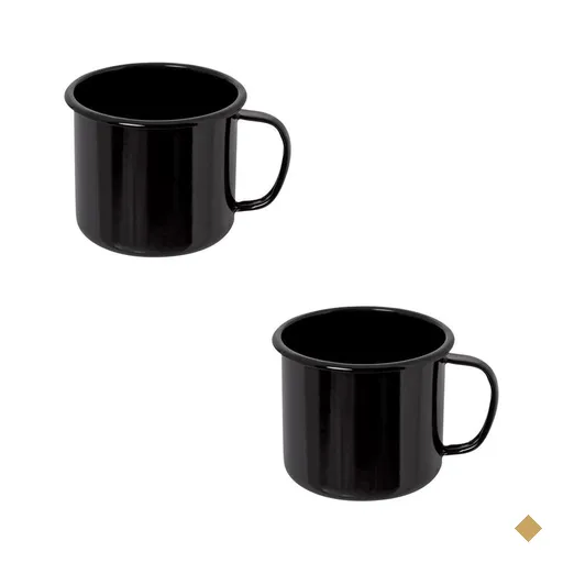 Canecas 2 (duas) de qualidade de  Agata 370ml - Ewel - Preto