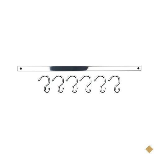 Barra 55cm com 6 Ganchos Aço inox Suporte Porta Utensílios Para Cozinha Haus…
