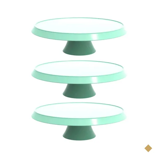 Kit 3 Boleiras com Pedestal Verde Menta Pratos para Bolos 28cm Balcões de…