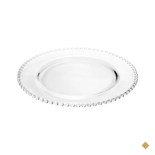 Sousplat Wolff De Cristal Pearl Redondo para Mesa Posta 32cm Incolor Avulso