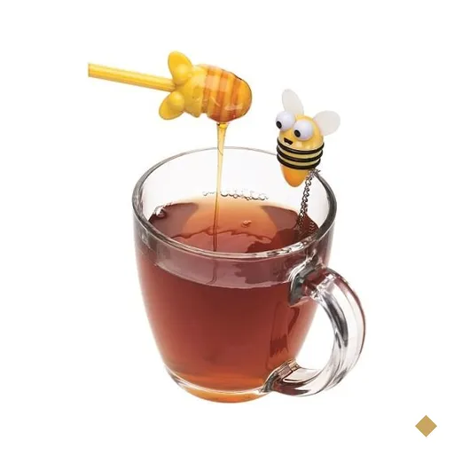 Charmoso infusor para chá com colher - abelhinha