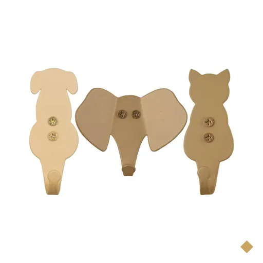 Kit 3 Ganchos Penduradores Cachorro Gato Elefante 8cm Dourados Luft Masutti…