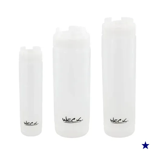 Kit 3 Bisnagas Invertida 470ml 590ml 710ml para Molhos Weck Profissional…