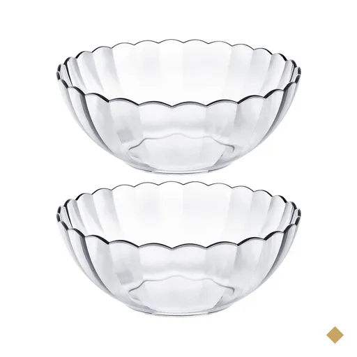 Conjunto 2 Tigelas Saladeiras Redondas 3 Litros Bowls De Vidro Bella Marinex