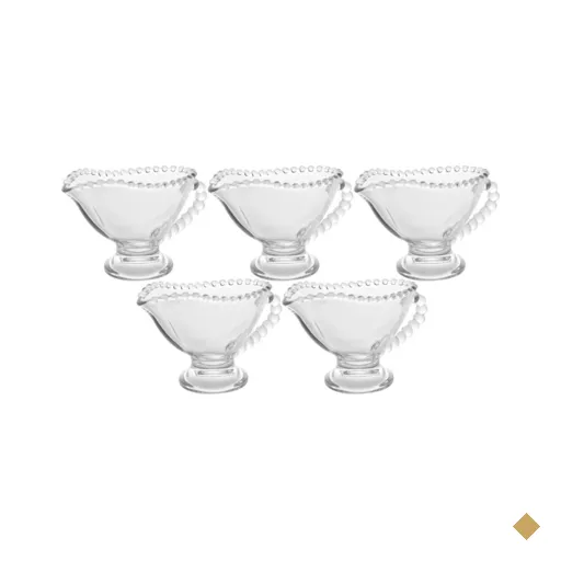 5 Mini Molheiras Cristal 140ml com Alça Pearl Servir Azeite Caldas Doces Porta…