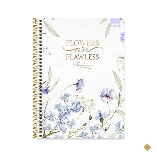Caderno Universitário Capa Dura, 1x1, 80 Folhas, Femmina, 2637918, Spiral Fem…