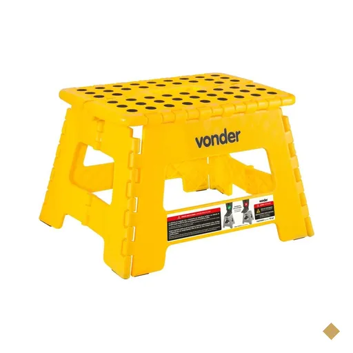 Banqueta plástica dobrável amarela altura 220 mm VONDER
