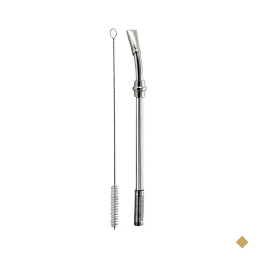 Bomba Para Tererê Chimarrão Bojo De Mola 24cm Aço Inox 304
