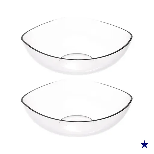 Kit 2 Saladeiras Tigela Plástica Salada Pipoca Doces Sobremesa Transparente…