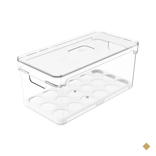 Organizador De Ovos Clear Fresh 36 UN Porta Ovos Com Tampa E Alças Laterais…