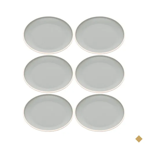 Kit 6 Pratos De Sobremesa 21,5cm Melamina Class Cinza Wolff Cozinha Servir…