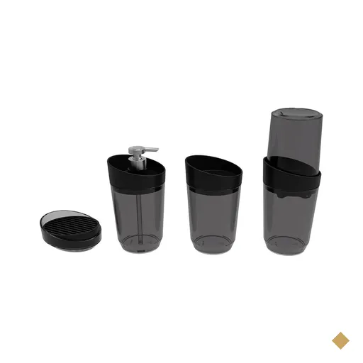 Kit Banheiro Crippa 4 Peças Porta Escova Porta Sabonete Líquido Porta…